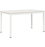 VidaXL Eettafel Wit 140 x 80 x 75 cm Massief grenenhout