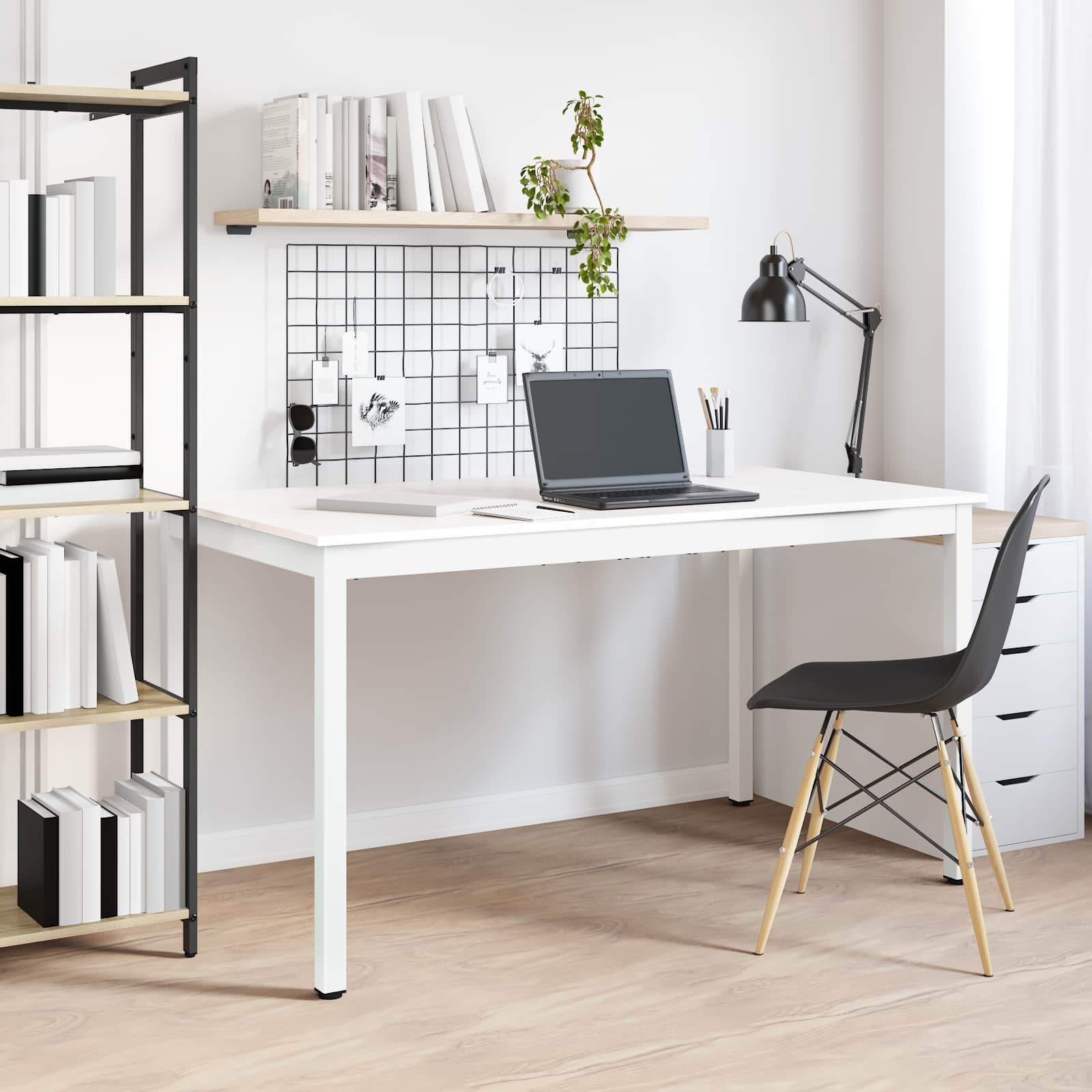 VidaXL Eettafel Wit 140 x 80 x 75 cm Massief grenenhout