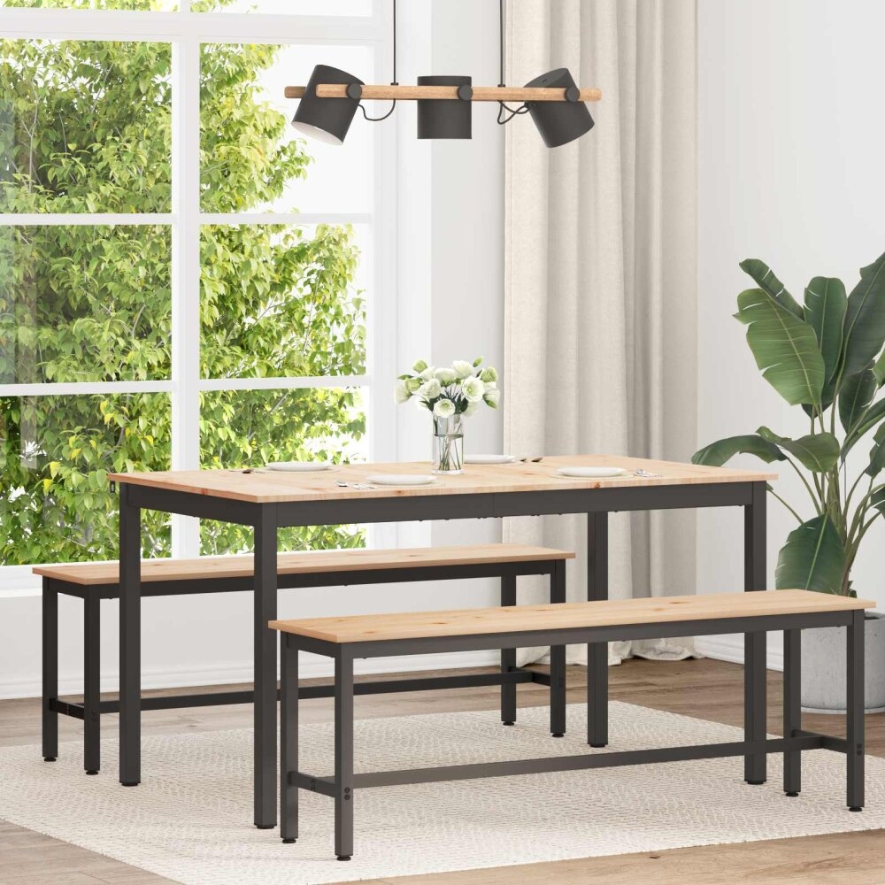 VidaXL Eettafel Naturel 140 x 80 x 75 cm Massief grenenhout