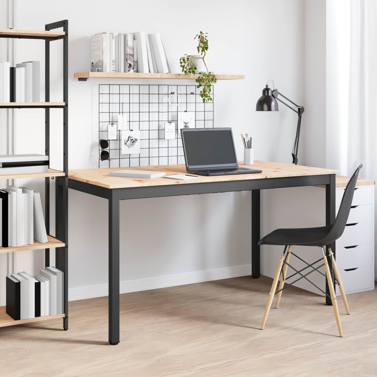 VidaXL Eettafel Naturel 140 x 80 x 75 cm Massief grenenhout