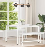 VidaXL Eettafel Wit 110 x 110 x 75 cm Massief grenenhout