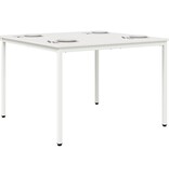 VidaXL Eettafel Wit 110 x 110 x 75 cm Massief grenenhout