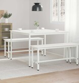 VidaXL Eettafel Wit 110 x 110 x 75 cm Massief grenenhout