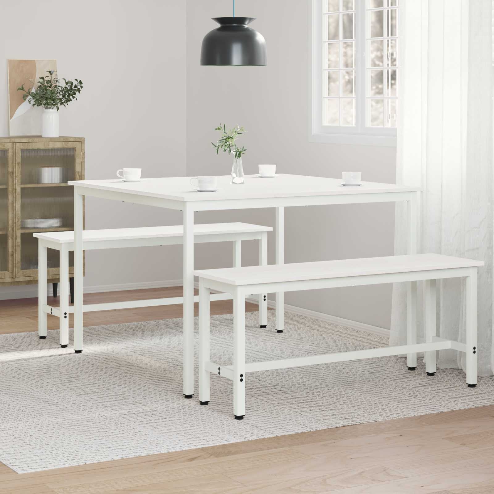 VidaXL Eettafel Wit 110 x 110 x 75 cm Massief grenenhout