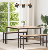 VidaXL Eettafel Naturel 110 x 110 x 75 cm Massief grenenhout