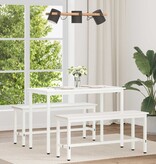 VidaXL Eettafel Wit 110 x 55 x 75 cm Massief grenenhout