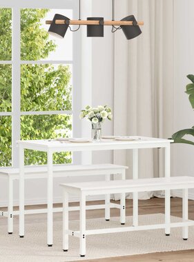 VidaXL Eettafel Wit 110 x 55 x 75 cm Massief grenenhout