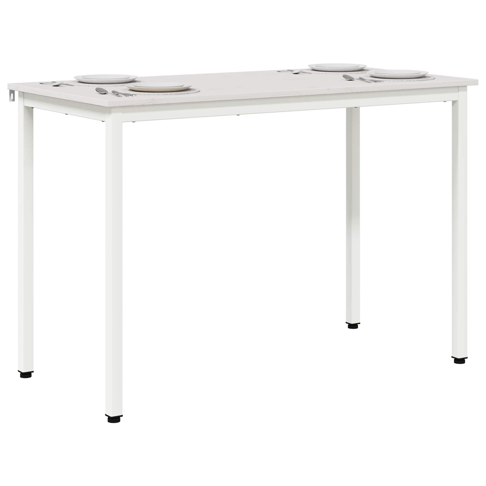 VidaXL Eettafel Wit 110 x 55 x 75 cm Massief grenenhout