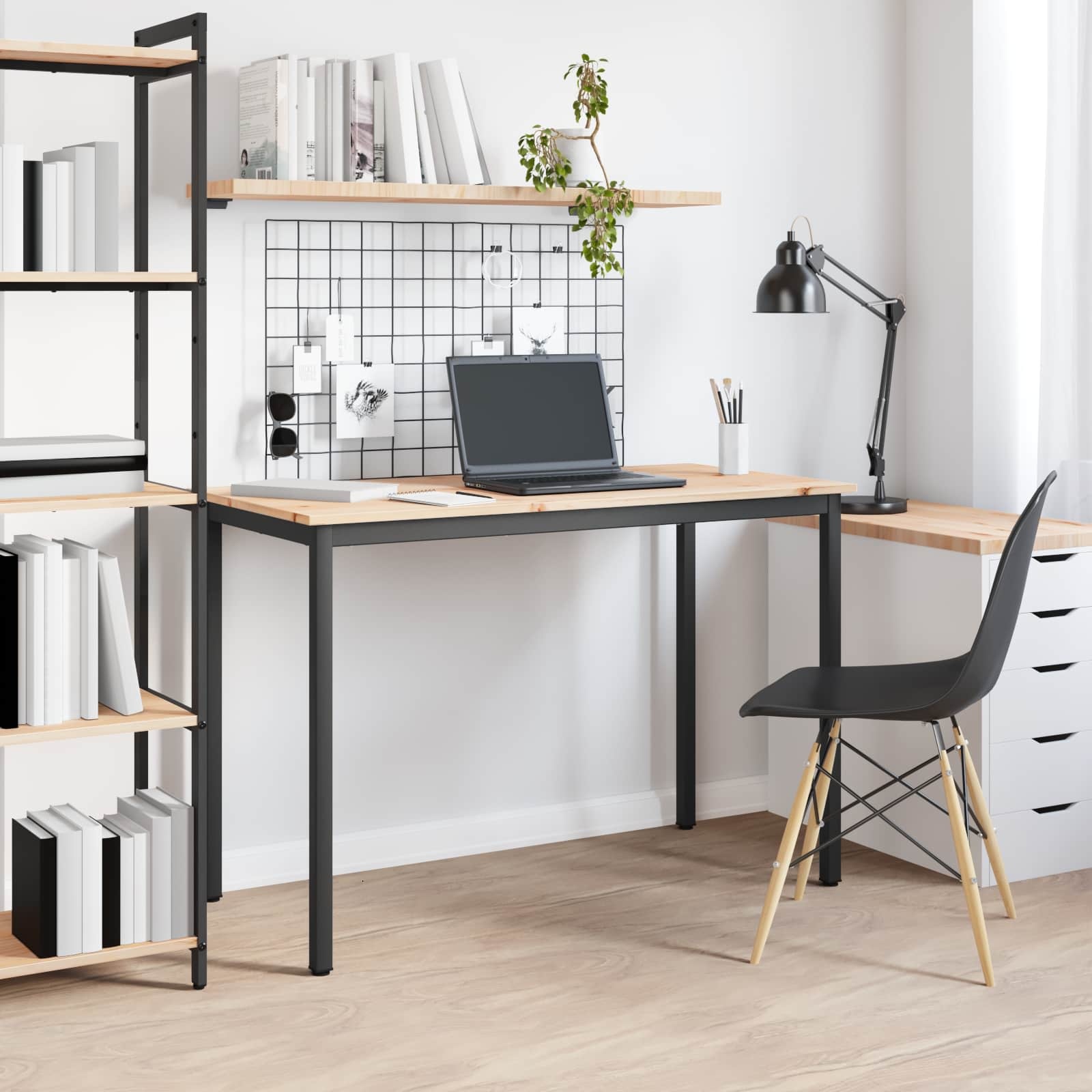 VidaXL Eettafel Naturel 110 x 55 x 75 cm Massief grenenhout