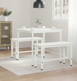 VidaXL Eettafel Wit 80 x 80 x 75 cm Massief grenenhout