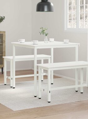 VidaXL Eettafel Wit 80 x 80 x 75 cm Massief grenenhout