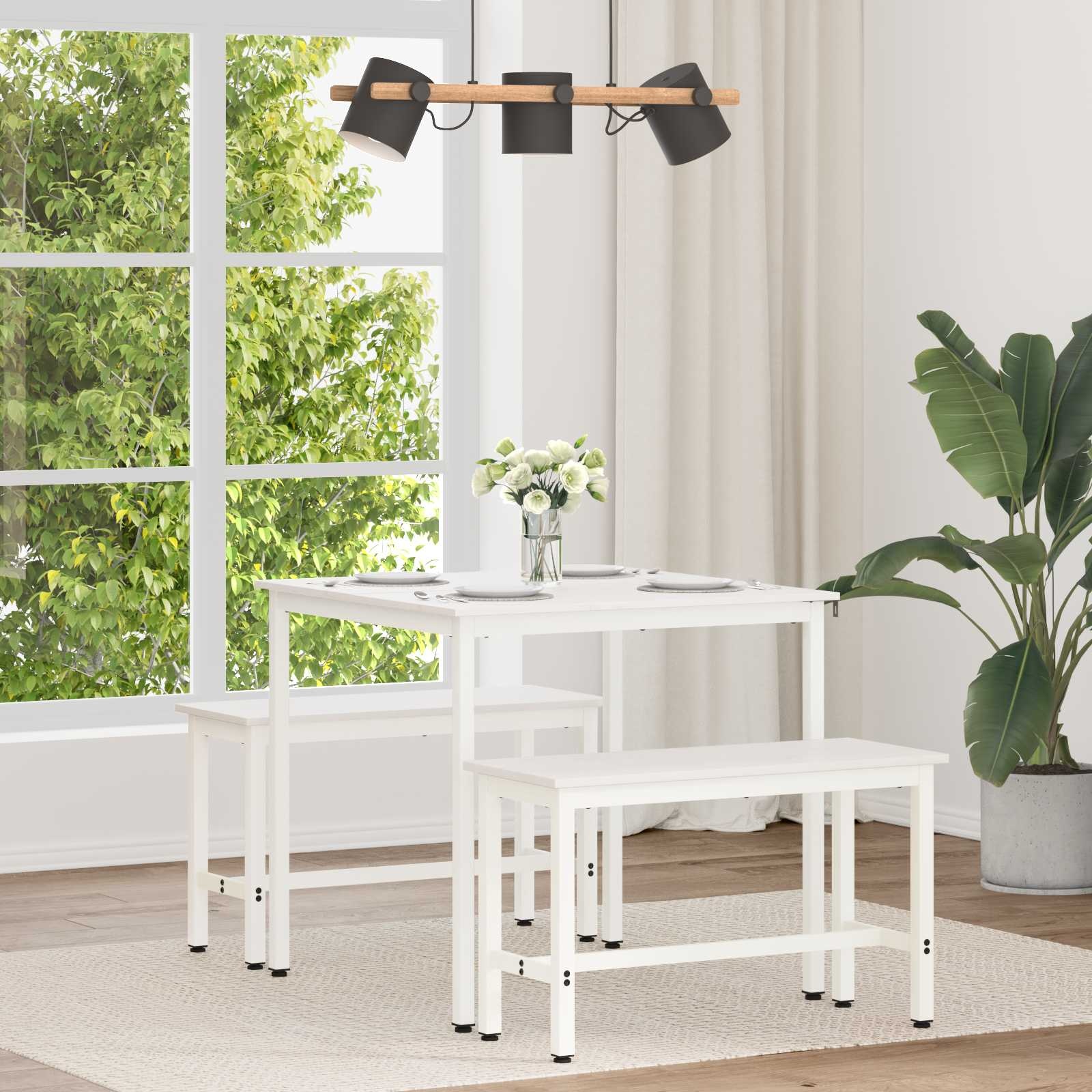 VidaXL Eettafel Wit 80 x 80 x 75 cm Massief grenenhout