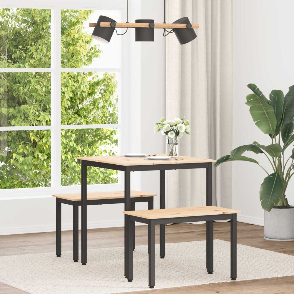 VidaXL Eettafel Naturel 70 x 70 x 75 cm Massief grenenhout