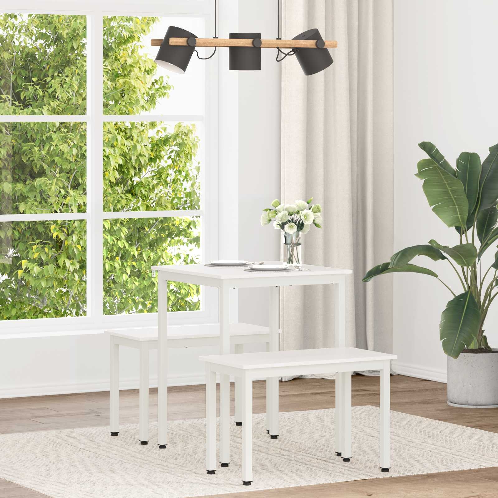 VidaXL Eettafel Wit 60 x 60 x 75 cm Massief grenenhout