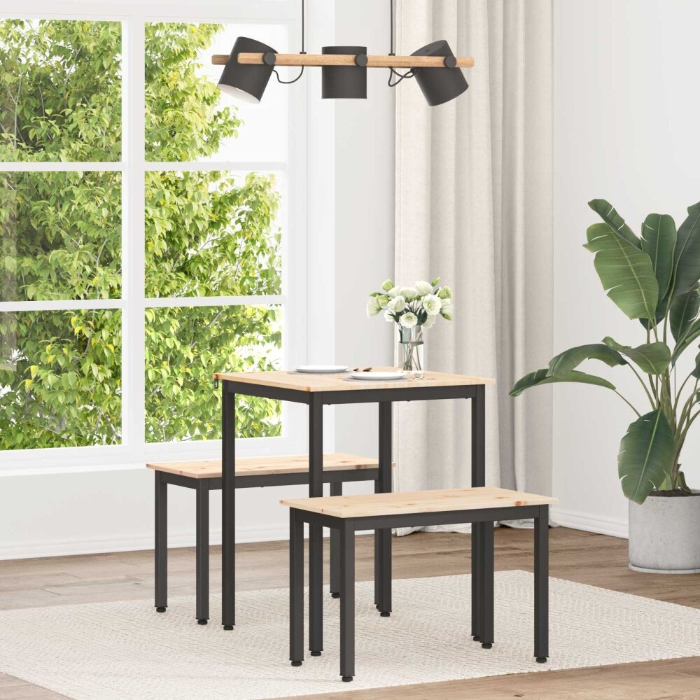 VidaXL Eettafel Naturel 60 x 60 x 75 cm Massief grenenhout