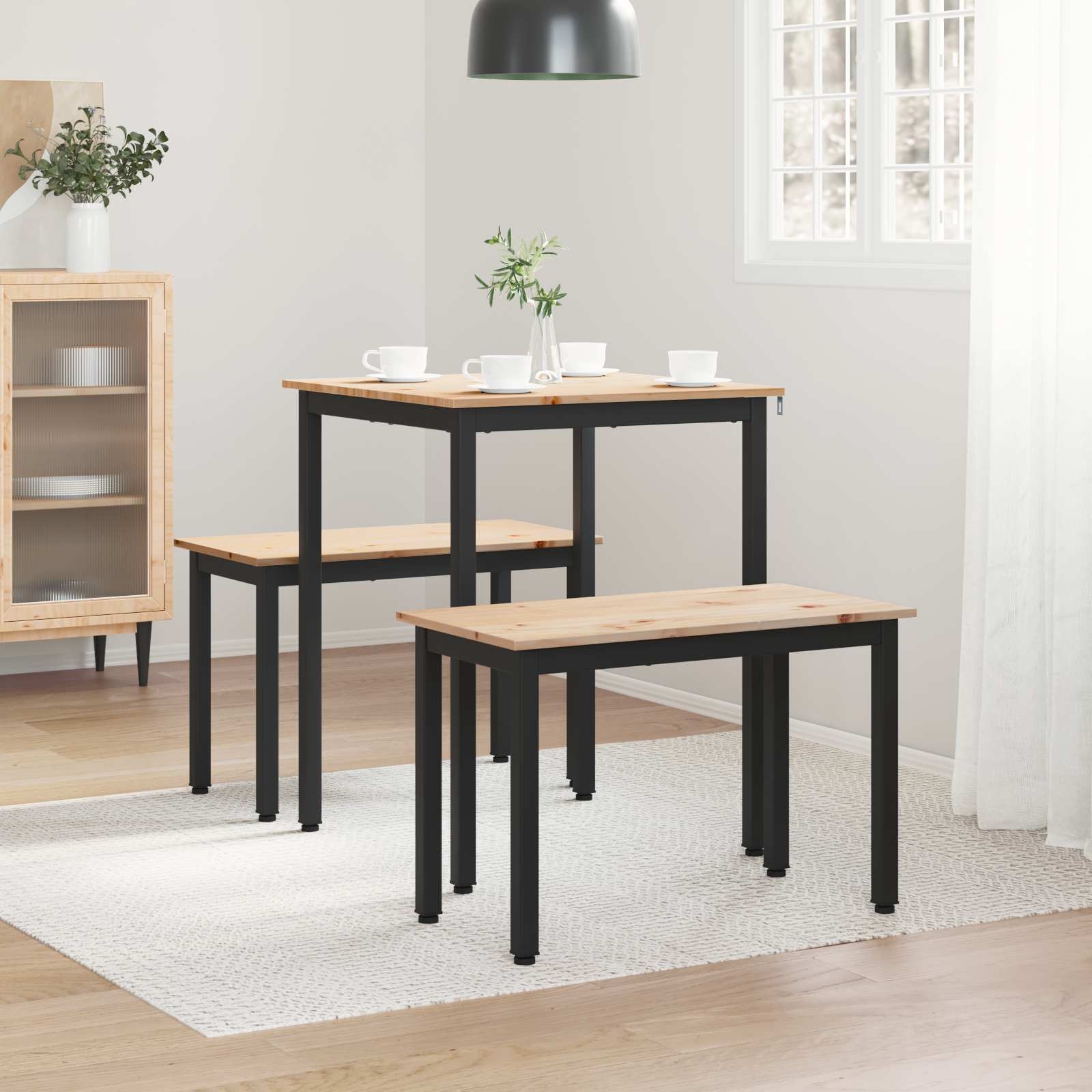 VidaXL Eettafel Naturel 60 x 60 x 75 cm Massief grenenhout