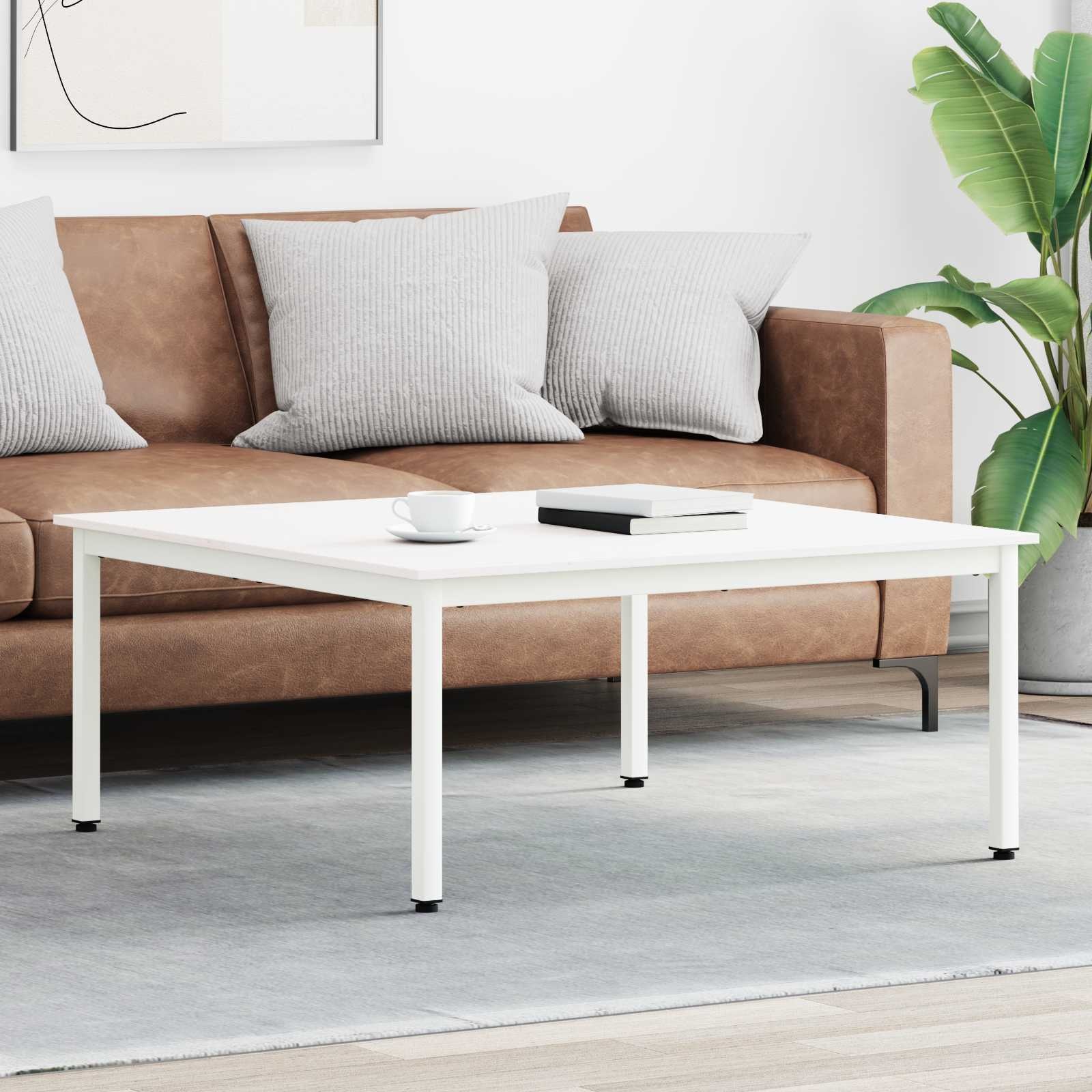 VidaXL Salontafel Wit 100 x 100 x 45 cm Massief grenenhout