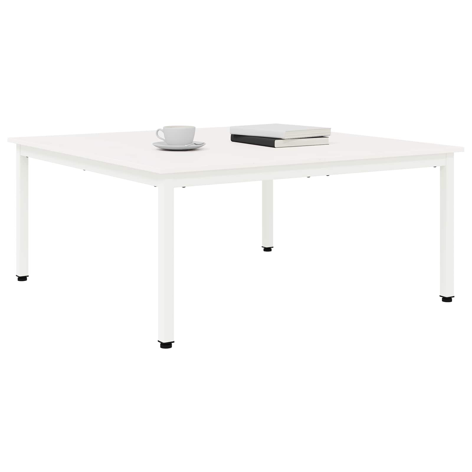 VidaXL Salontafel Wit 100 x 100 x 45 cm Massief grenenhout