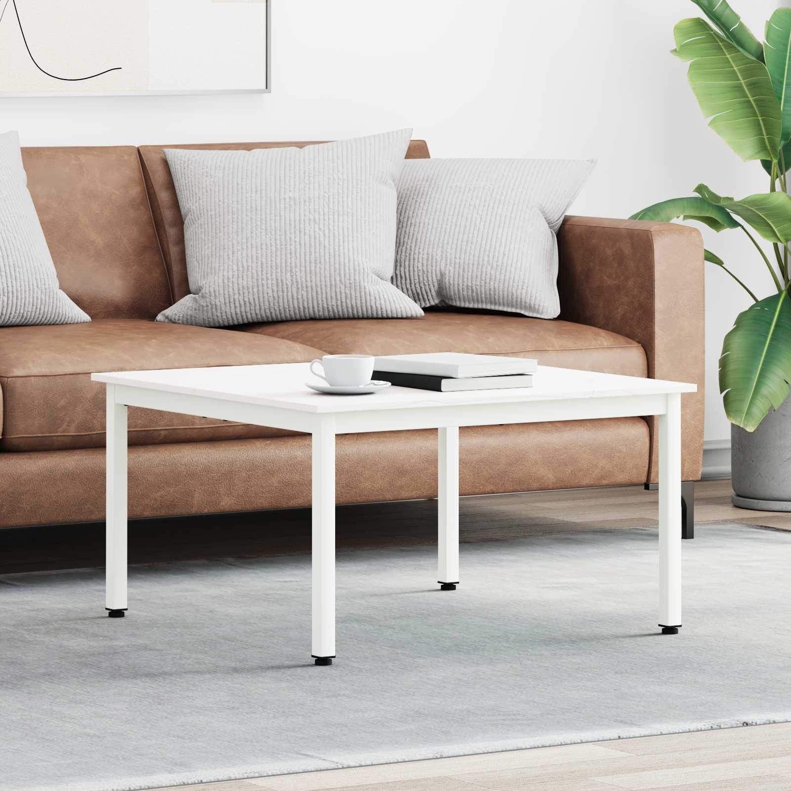 VidaXL Salontafel Wit 80 x 80 x 45 cm Massief grenenhout