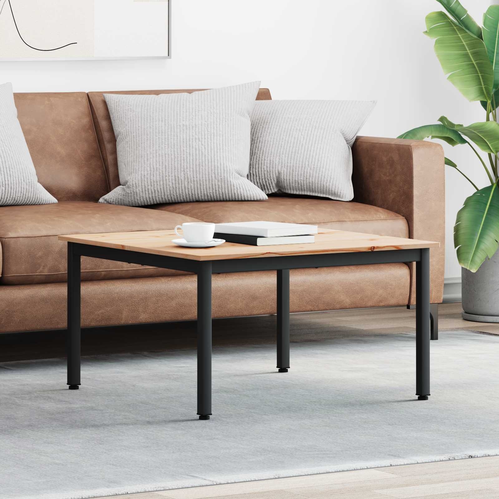 VidaXL Salontafel Naturel 80 x 80 x 45 cm Massief grenenhout