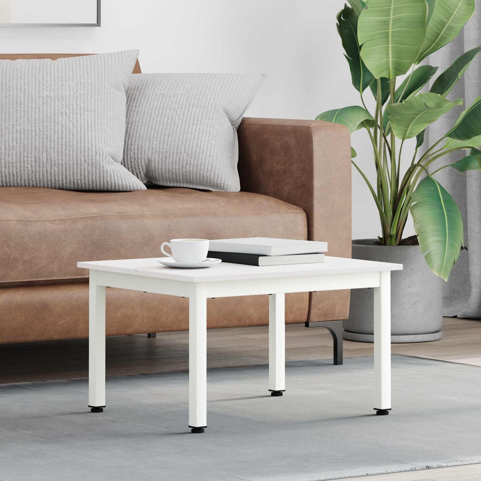 VidaXL Salontafel Wit 60 x 50 x 36 cm Massief grenenhout