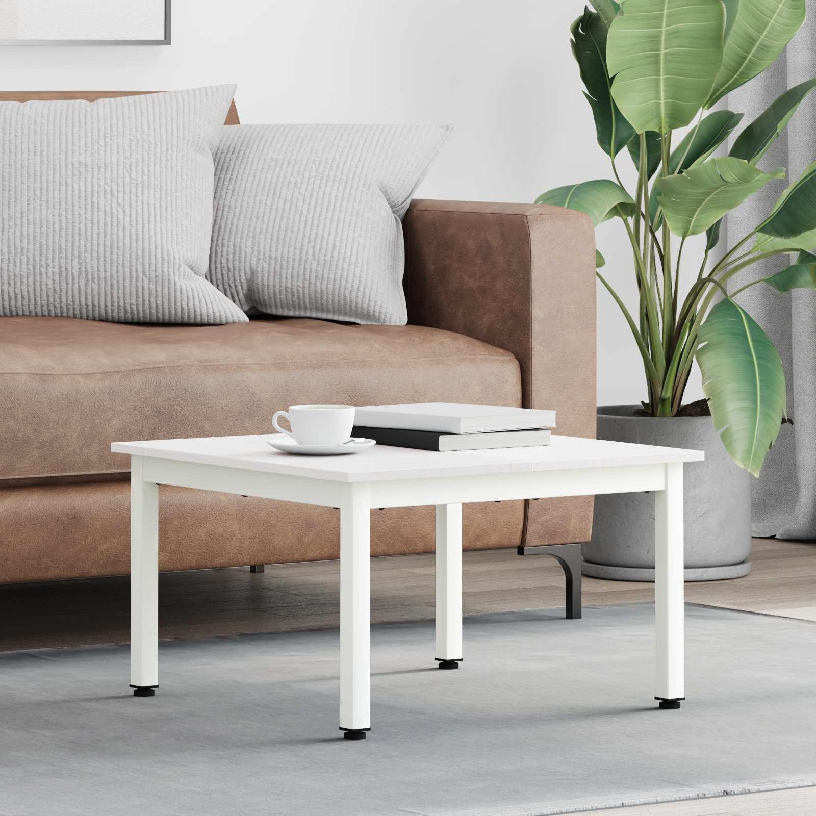 VidaXL Salontafel Wit 60 x 60 x 36 cm Massief grenenhout