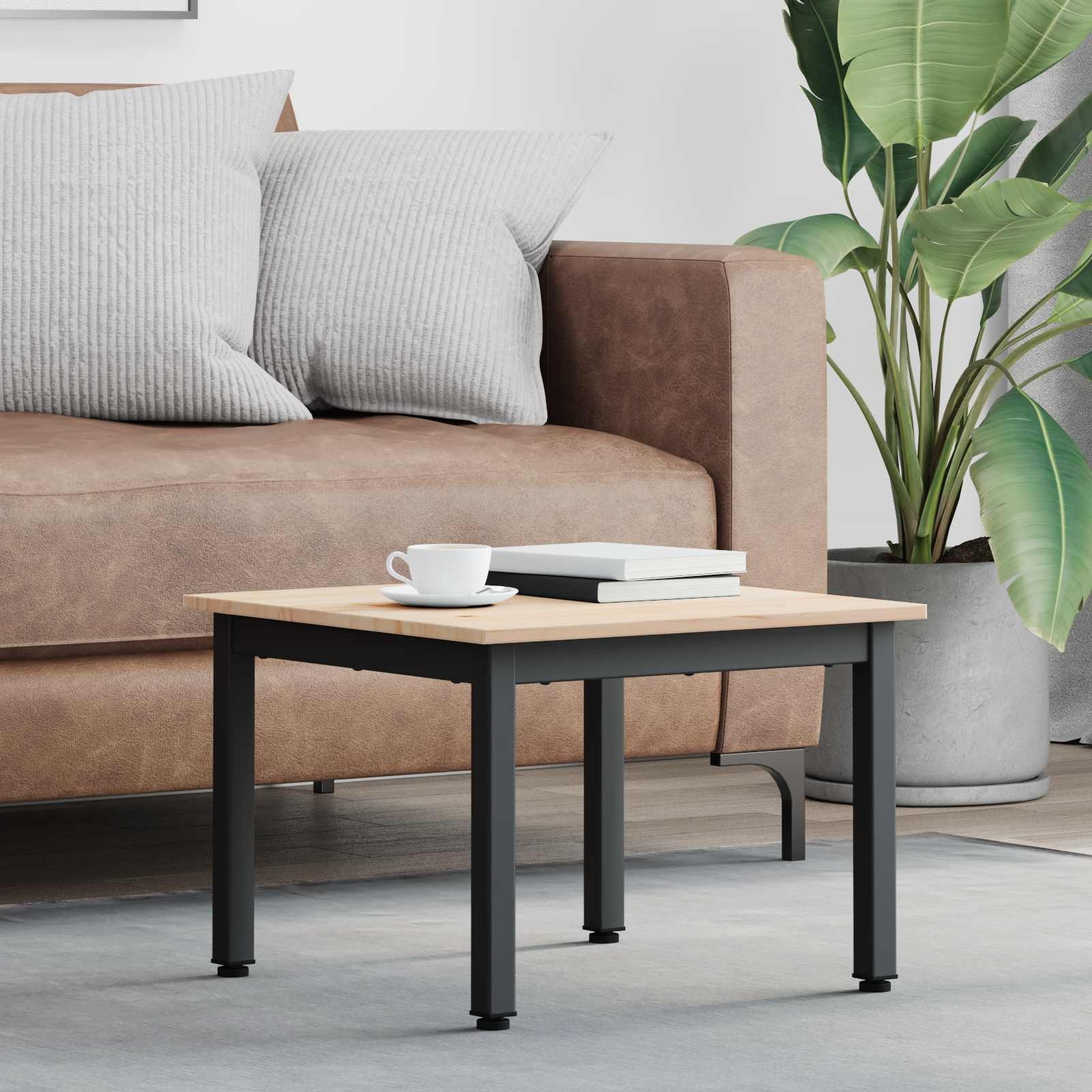 VidaXL Salontafel Naturel 50 x 50 x 36 cm Massief grenenhout