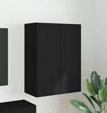 VidaXL TV-wandkast Wandgemonteerd Zwart 59,5 x 31 x 80 cm Bewerkt hout