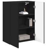 VidaXL TV-wandkast Wandgemonteerd Zwart 59,5 x 31 x 80 cm Bewerkt hout