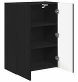 VidaXL TV-wandkast Wandgemonteerd Zwart 59,5 x 31 x 80 cm Bewerkt hout