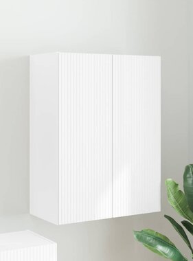 VidaXL TV-wandkast Wandgemonteerd Wit 59,5 x 31 x 80 cm Bewerkt hout