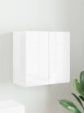 VidaXL TV-wandkast Hoogglans wit 59,5 x 31 x 60 cm Bewerkt hout