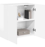 VidaXL TV-wandkast Hoogglans wit 59,5 x 31 x 60 cm Bewerkt hout