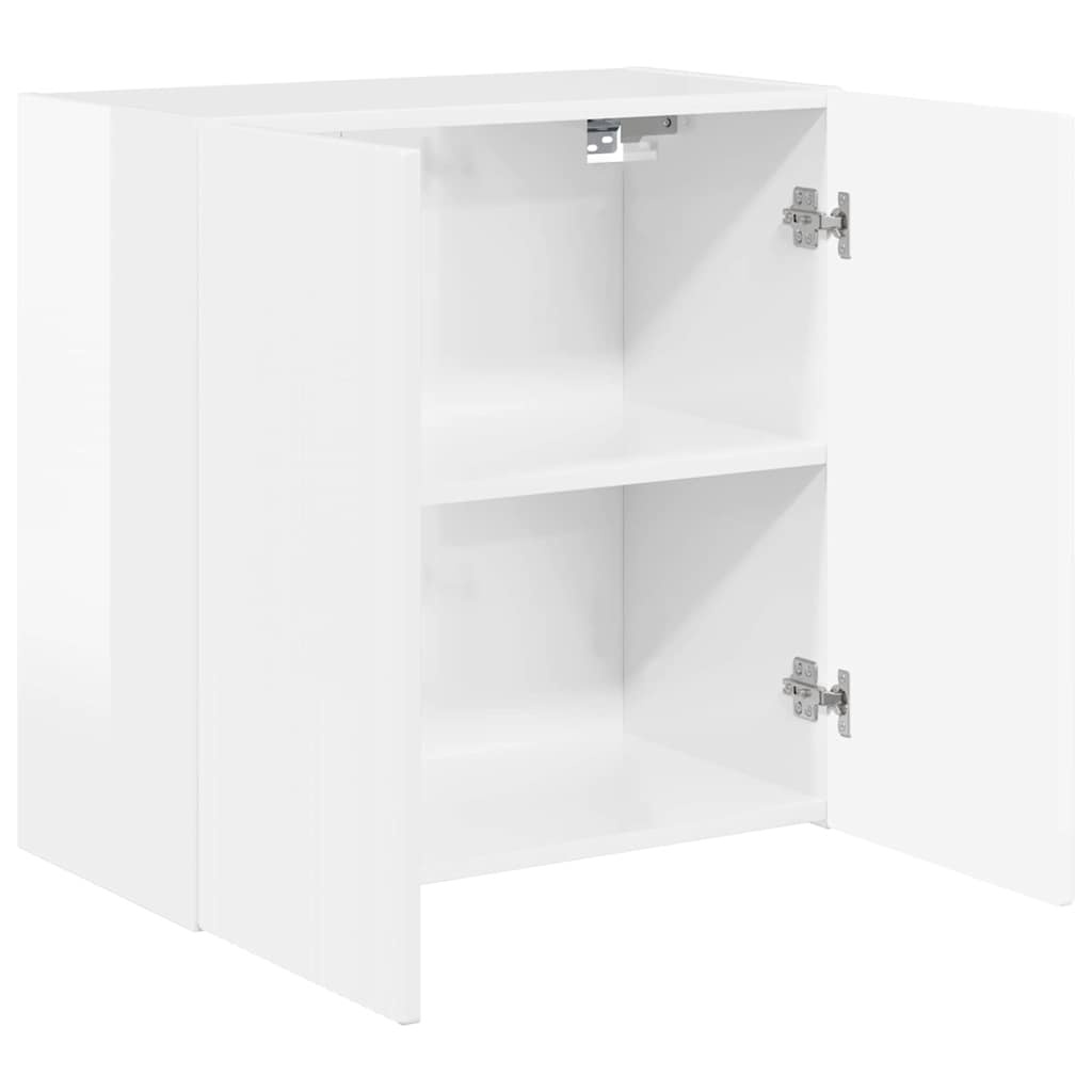 VidaXL TV-wandkast Hoogglans wit 59,5 x 31 x 60 cm Bewerkt hout