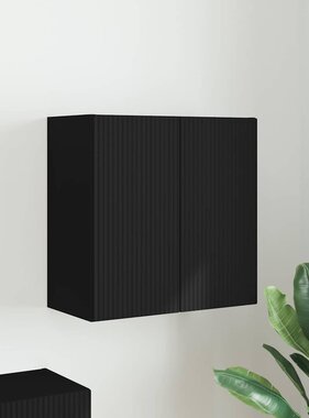 VidaXL TV-wandkast Wandgemonteerd Zwart 59,5 x 31 x 60 cm Bewerkt hout