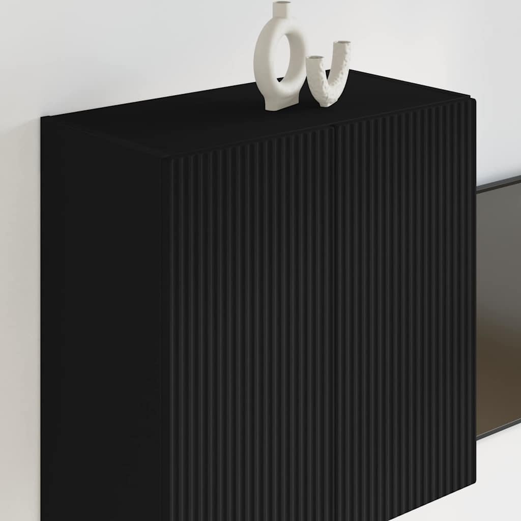 VidaXL TV-wandkast Wandgemonteerd Zwart 59,5 x 31 x 60 cm Bewerkt hout
