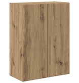 VidaXL TV-wandkast Wandgemonteerd Wit 59,5 x 31 x 60 cm Bewerkt hout