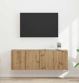 VidaXL TV-wandkast 2 pcs Artisan Eiken 59,5 x 31 x 40 cm Bewerkt hout
