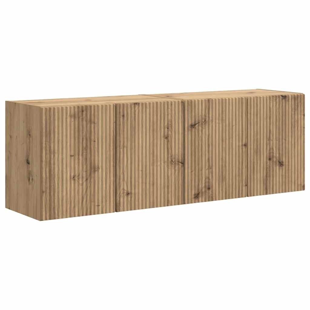 VidaXL TV-wandkast 2 pcs Artisan Eiken 59,5 x 31 x 40 cm Bewerkt hout
