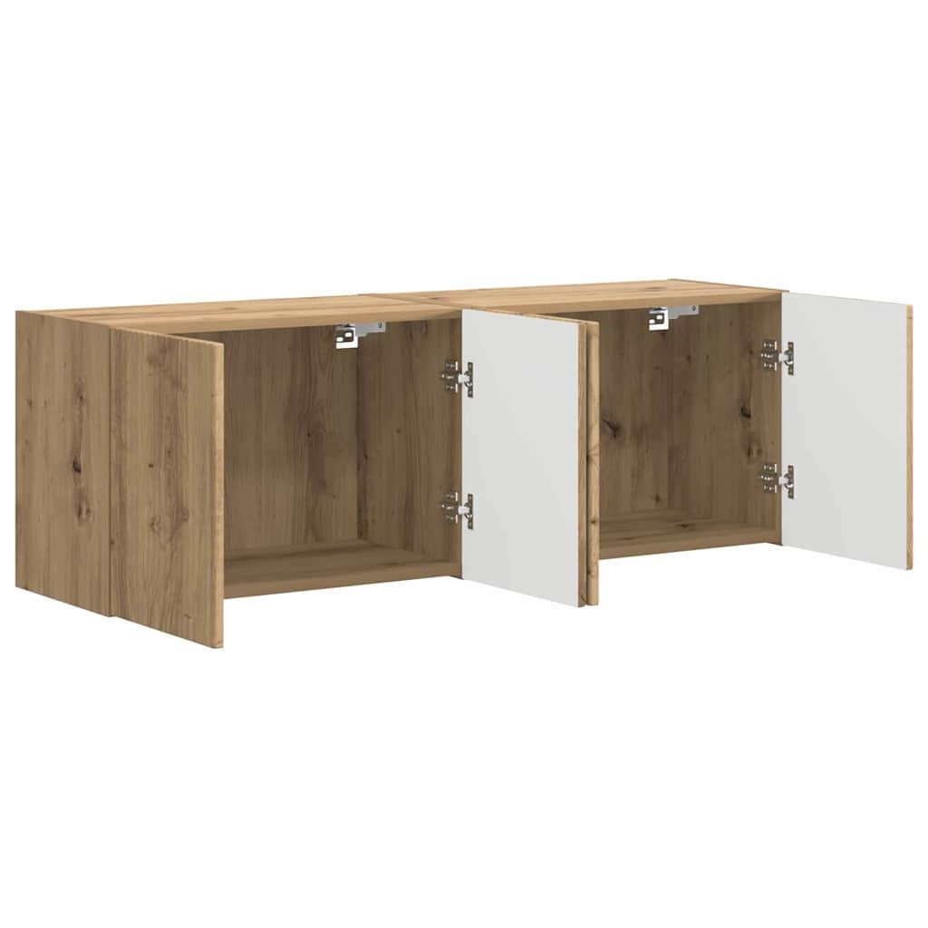 VidaXL TV-wandkast 2 pcs Artisan Eiken 59,5 x 31 x 40 cm Bewerkt hout