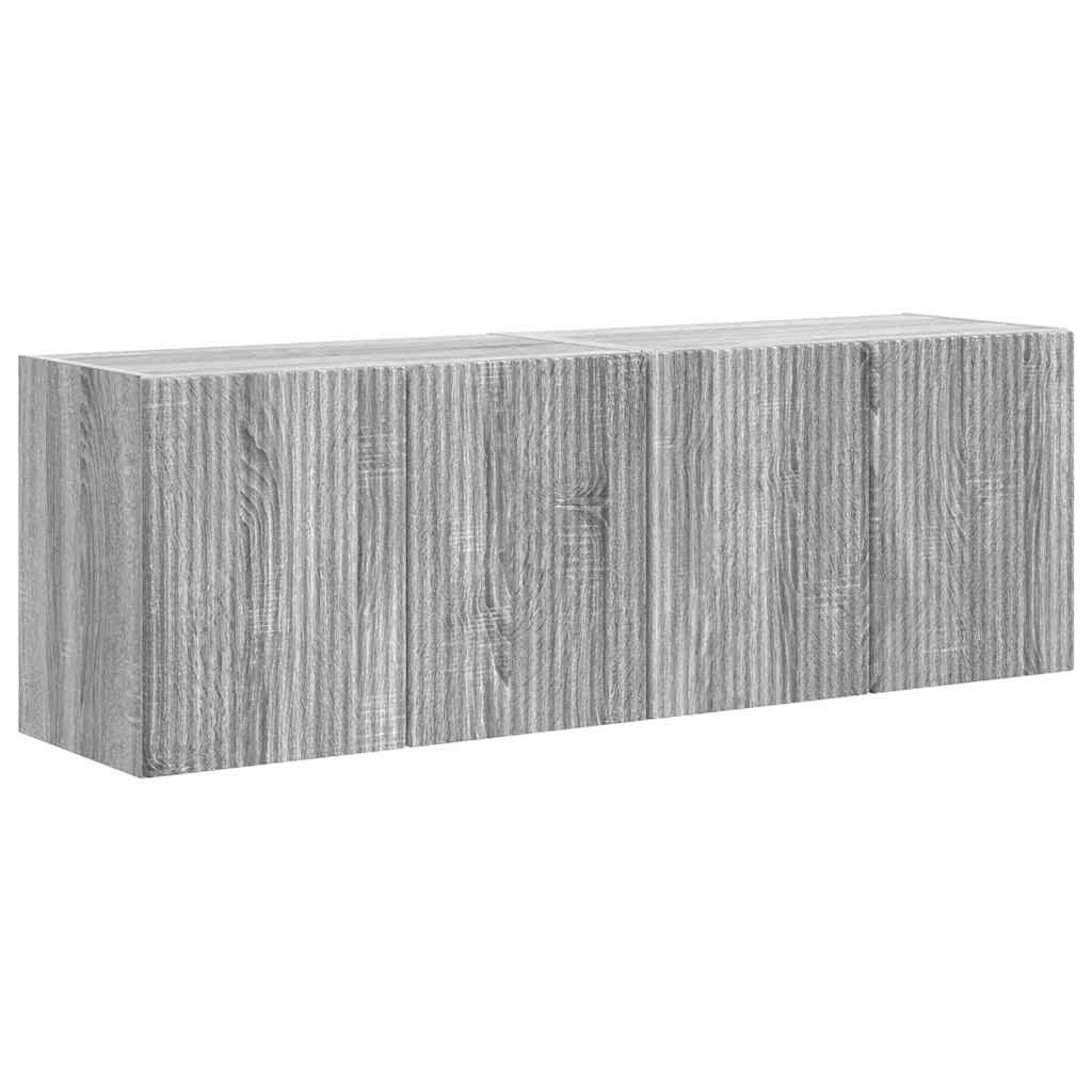 VidaXL TV-wandkast 2 pcs Grijs Sonoma 59,5 x 31 x 40 cm Bewerkt hout