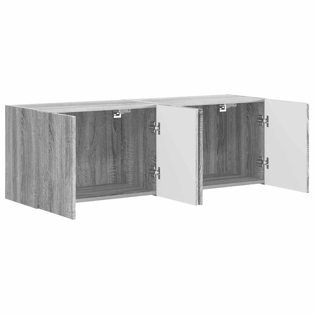 VidaXL TV-wandkast 2 pcs Grijs Sonoma 59,5 x 31 x 40 cm Bewerkt hout