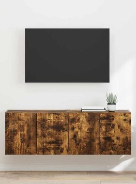 VidaXL TV-wandkast 2 pcs Gerookt eiken 59,5 x 31 x 40 cm Bewerkt hout