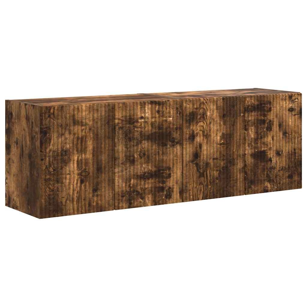 VidaXL TV-wandkast 2 pcs Gerookt eiken 59,5 x 31 x 40 cm Bewerkt hout