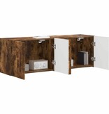 VidaXL TV-wandkast 2 pcs Gerookt eiken 59,5 x 31 x 40 cm Bewerkt hout