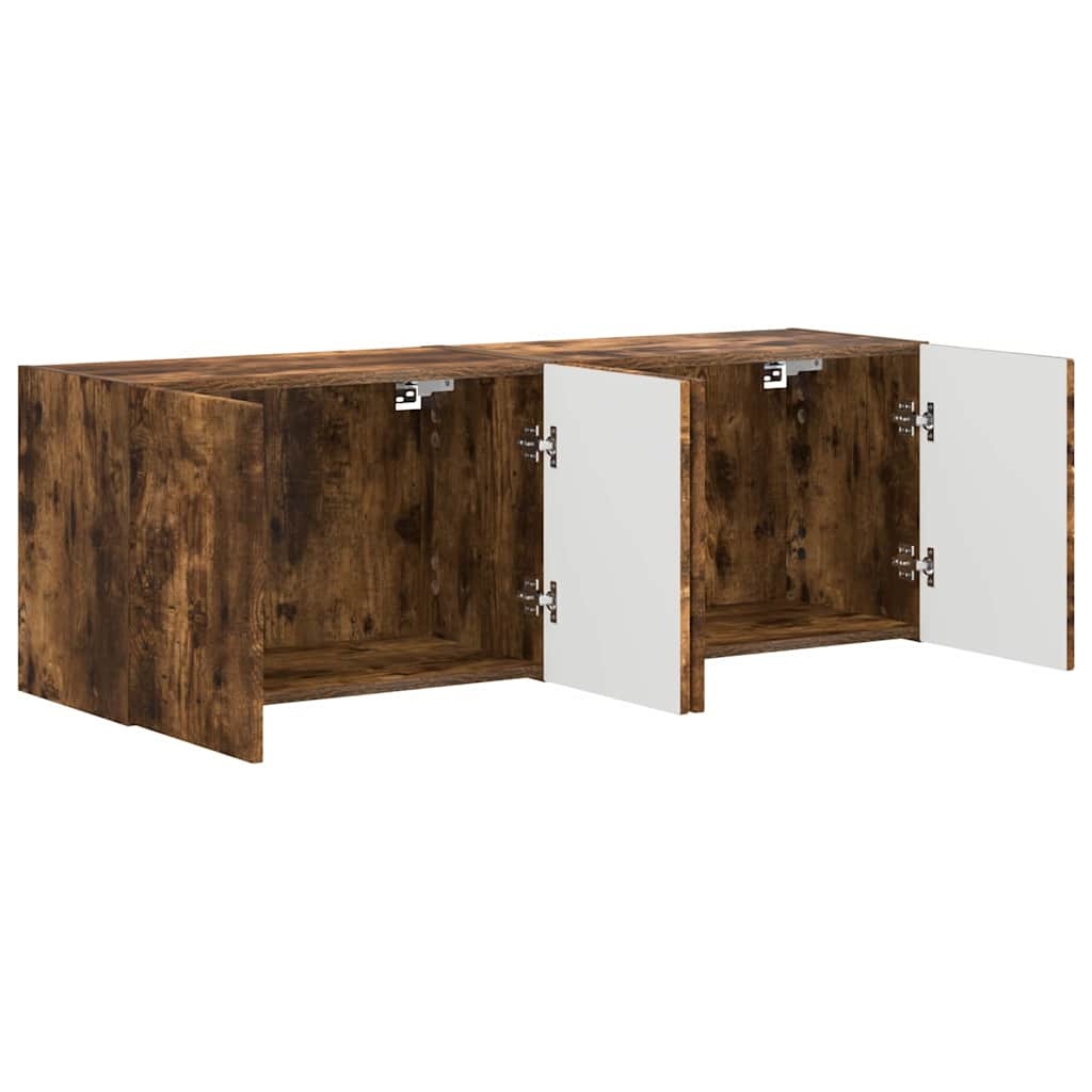 VidaXL TV-wandkast 2 pcs Gerookt eiken 59,5 x 31 x 40 cm Bewerkt hout
