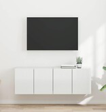 VidaXL TV-wandkast 2 pcs Hoogglans wit 59,5 x 31 x 40 cm Bewerkt hout
