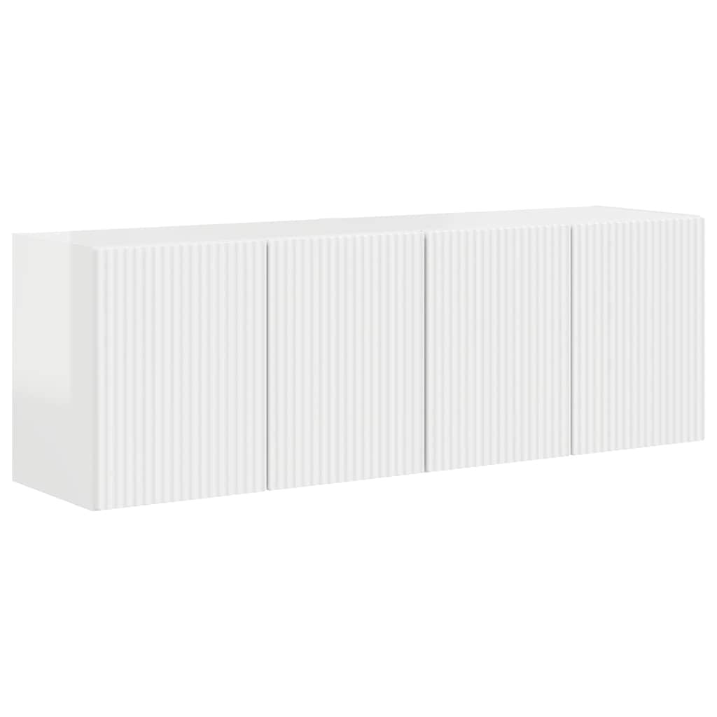 VidaXL TV-wandkast 2 pcs Hoogglans wit 59,5 x 31 x 40 cm Bewerkt hout