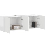 VidaXL TV-wandkast 2 pcs Hoogglans wit 59,5 x 31 x 40 cm Bewerkt hout