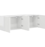 VidaXL TV-wandkast 2 pcs Hoogglans wit 59,5 x 31 x 40 cm Bewerkt hout